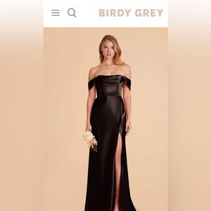 XS Birdy Grey Black Satin Bridesmaid Dress